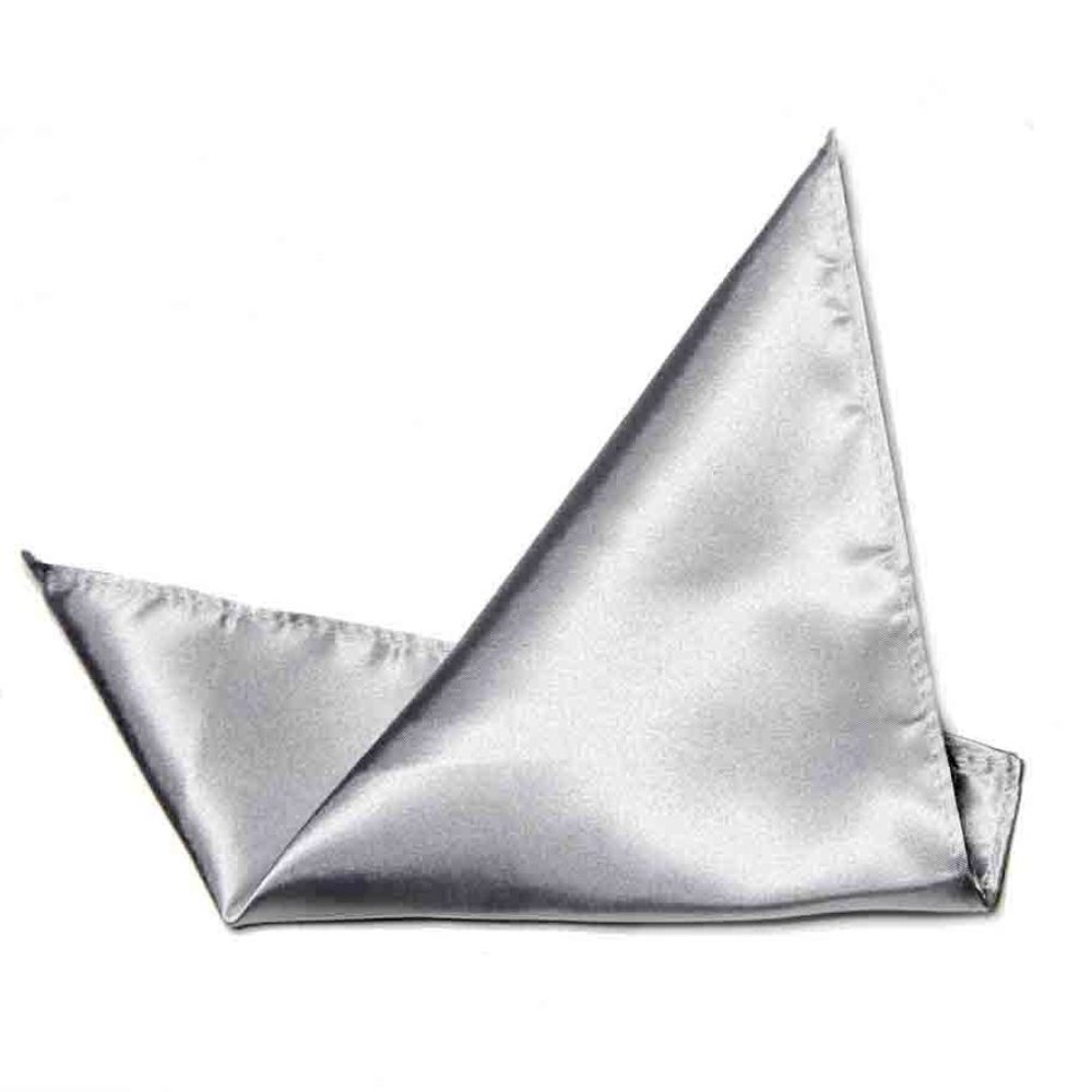 Eksel Pocket Square Light Gray Silk Blend Men's